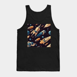 Spaceship Pattern Tank Top